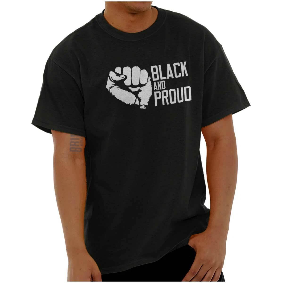 Black and Proud Social Justice Fist Advocate Womens or Mens Crewneck T Shirt Tee L