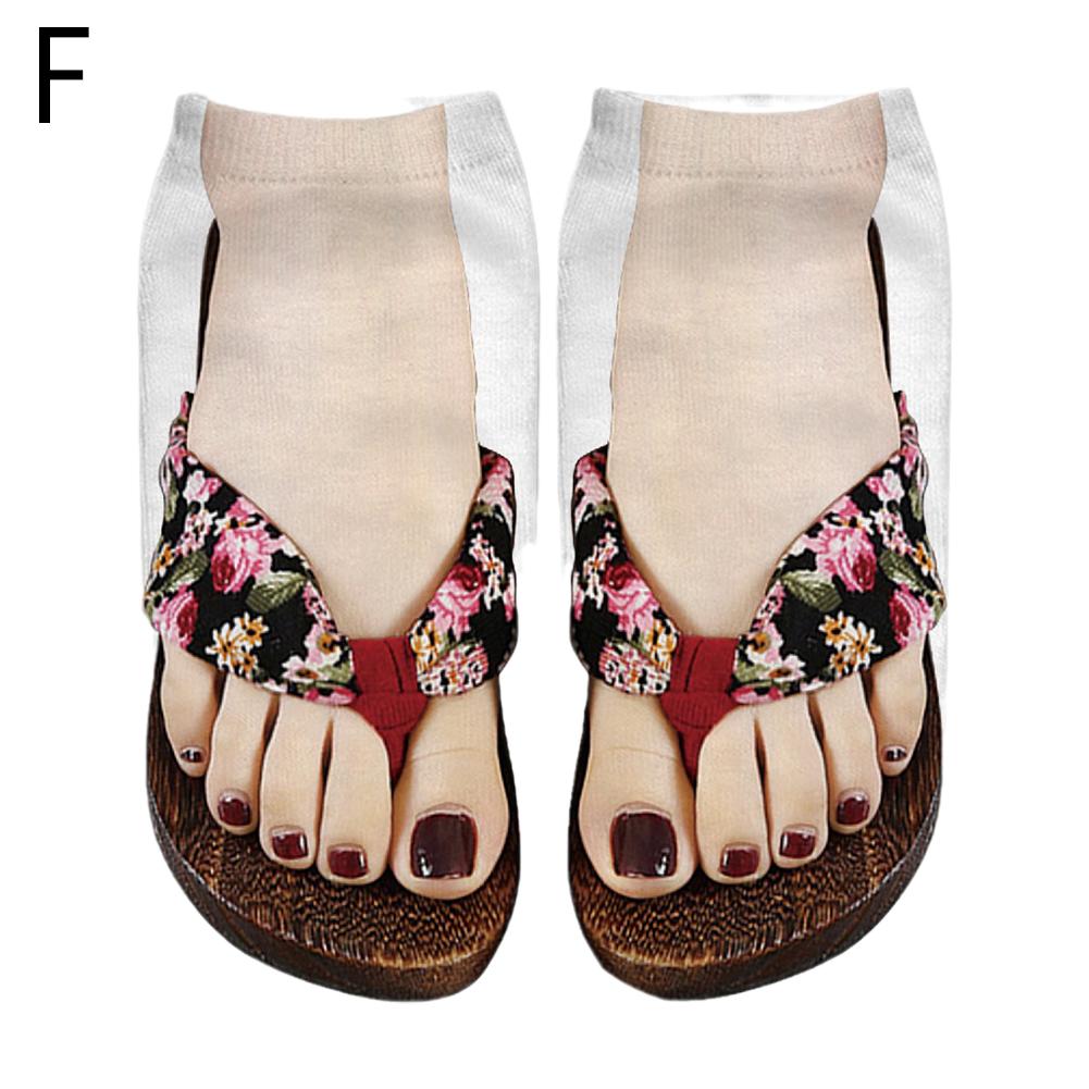 

1 пара носков-шлепанцев с 3D-принтом, забавные носки для женщин, носки-шлепки до щиколотки, низкие носки-тапочки, чулочно-носочные изделия, новинки, подарки 1 pair