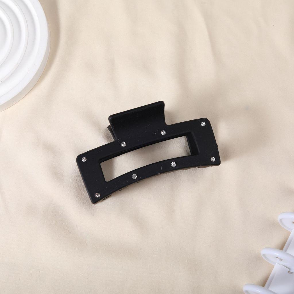 Frosted Rhinestone Square Claw Clip for Women - Large, Fashionable, High-End Hair Accessory
