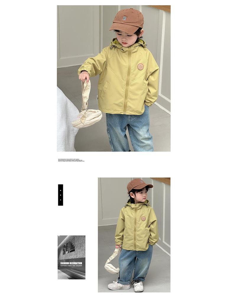 Herbst 2025 Kapuzenjacke: Trendiger Windbreaker für Jungen, kleine und mittlere Größen, lässige Oberbekleidung