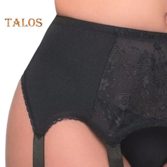 Women Garter with 6 Claws Hollow Out See-throug Lace Floral Embroidery High Waist Elastic Stockings Fixer Club Party Honeymoon Garter