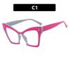 Montatura Occhiali Grande Farfalla Anti Luce Blu - Design alla Moda Color Block per Donna