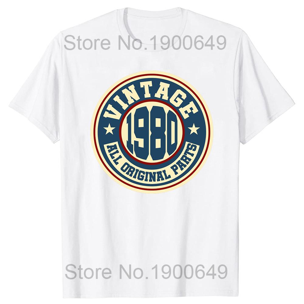 Mens Vintage 44th Birthday TShirt Summer 44 Year Classic 1980 Limited Edition Custom Printed Short Sleeve TShirt Top Tees