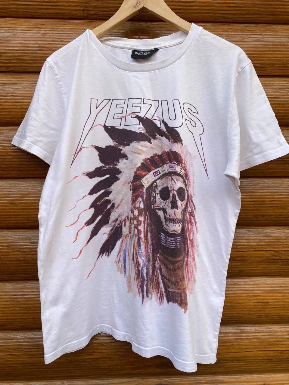 Винтажная футболка Kanye West Yeezus Tour Редкая футболка с графическим принтом в стиле рэп S-5XL Унисекс футболка XXL