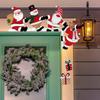 Christmas Wooden Santa Claus Door Corner Decor Cartoon Snowman Reindeer Corner Door Frame Decor Figurine Handle Door Corner