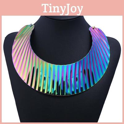 Short Metal Choker Necklace With Geometric Design And Electroplating For Fashion Statement And Gift Giving