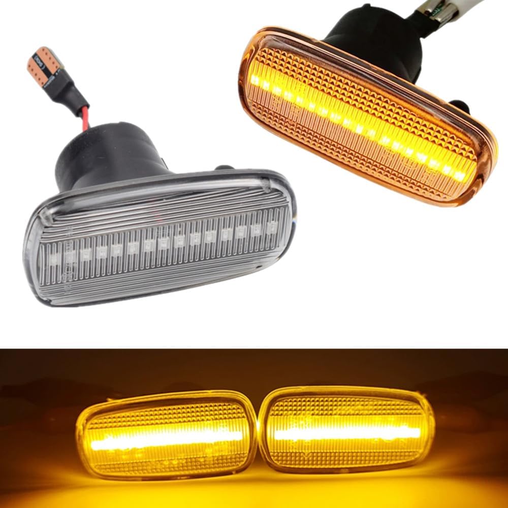 Turn Signal Lamp Led Front Fender Side Marker Light Compatible with Lexus IS200 IS300 LS430 To-yo-ta RAV4 Prius Kluger Crown Wish (Crystal)