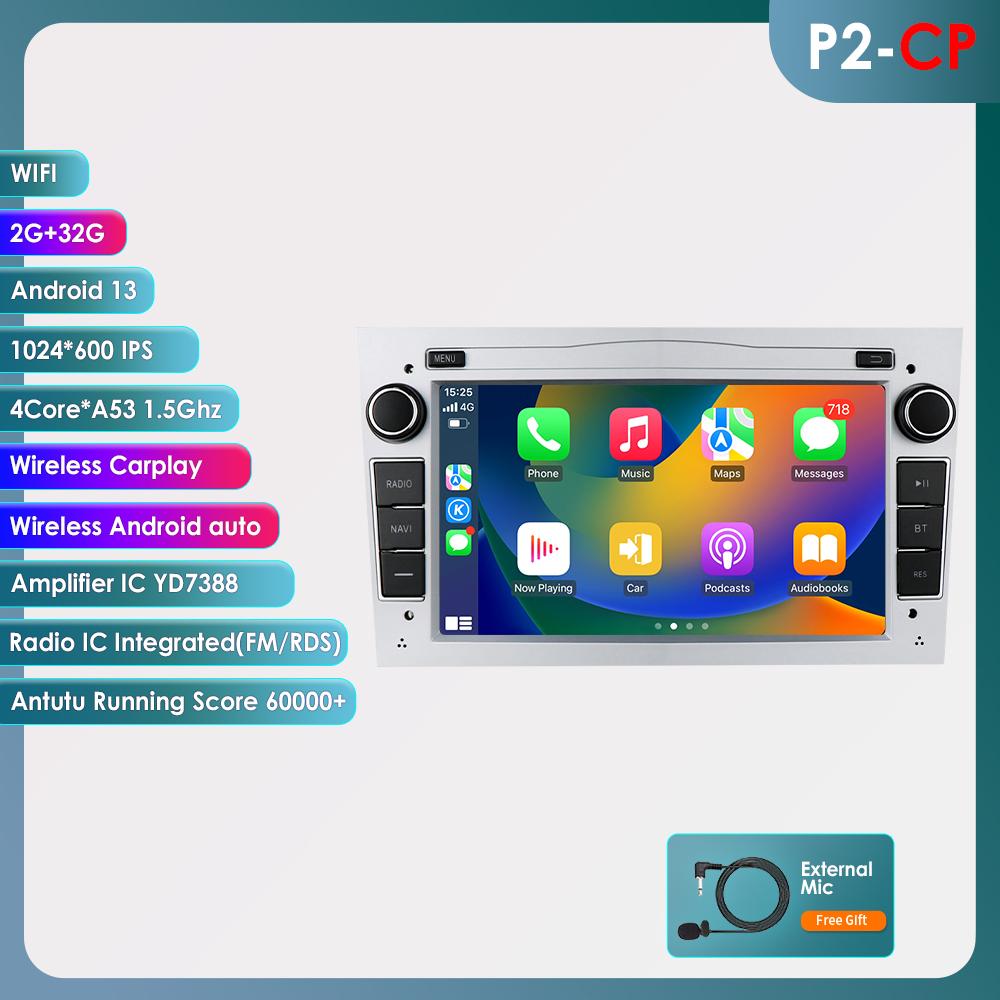 Hizpo Android 14 CarRadio DSP Wireless Carplay Auto for Opel Astra H J 2004 Vectra Vauxhall Antara Zafira Corsa C D Vivaro Meriva Veda