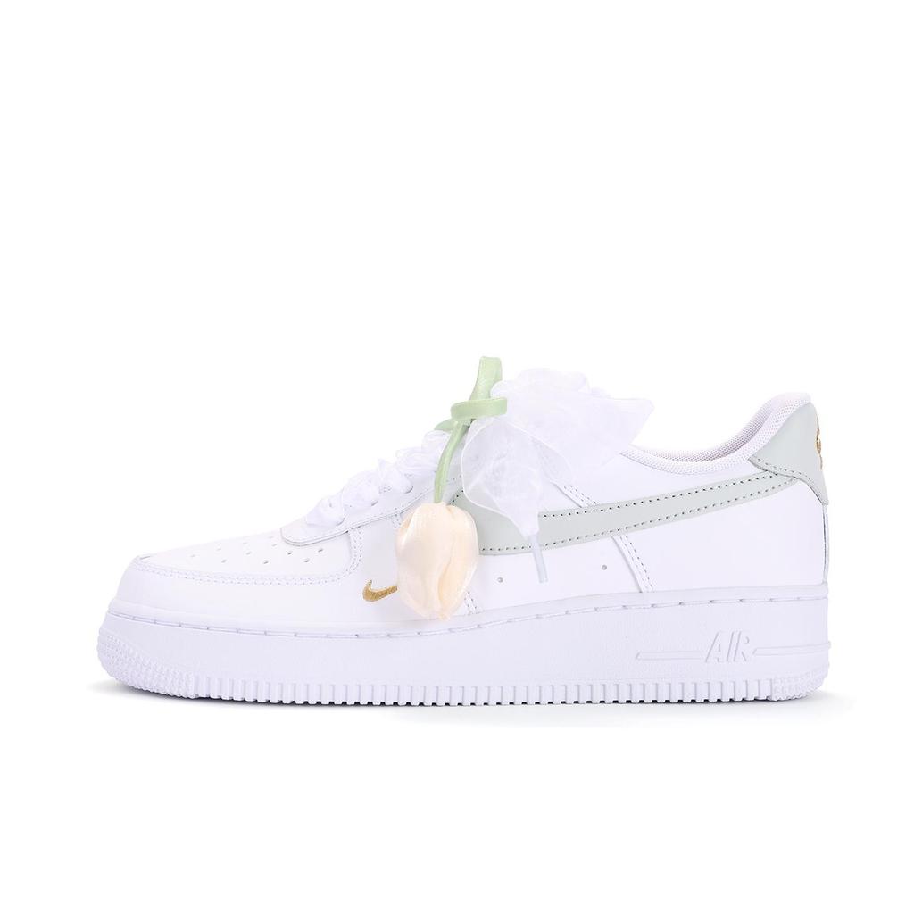 Nike Air Force 1 Coverage Slip Resistant Abrasion Resistant Low Top Skateboard Shoes Women's White Green CZ0270-106(Team59-SBOX)