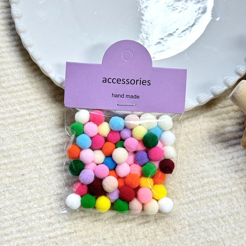 50Pcs Macaron Pom Pom Furry Balls 1Cm Colorful Pompones Soft Furball Handmade Crafts Supplies Diy Decoration Supplies