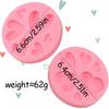 2 Pcs Love Chocolate Cake Decoration Silicone Mold 3D Heart-Shaped Candy Fondant Mold, Practical Kitchen Baking Supplies for Cupcake Toppings Cookie