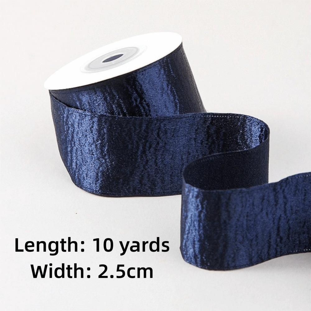 2.5cm 10 Yards Velvet Ribbon Single Sided Metallic Luster Glitter Ribbon Gloss Glitter Double Sided Chiffon Ribbon Hair Bows