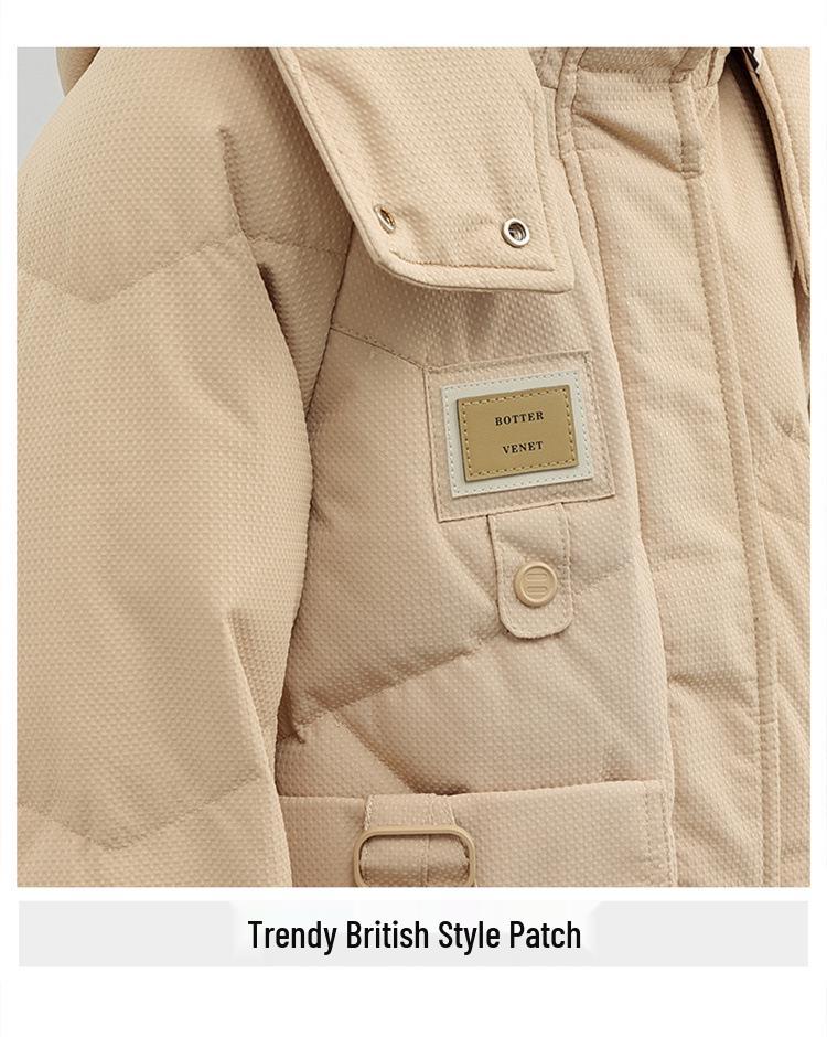 Graphene Maillard Women's Hooded Heated Mid-Length Winter Cotton Coat