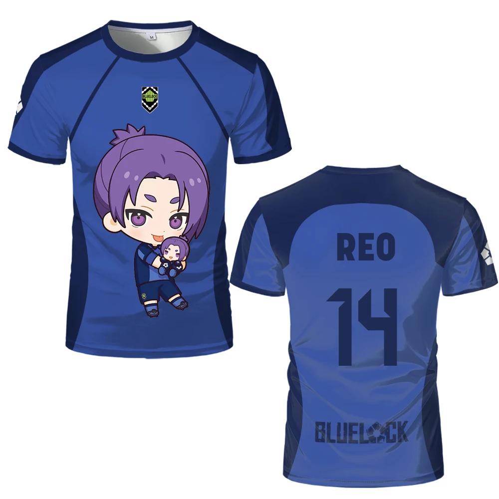 Japanese Anime Blue Lock Eleven Jersey Isagi Nagi Cute Pattern 3D Print T-shirt Men And Women Cartoon Character Print Tops