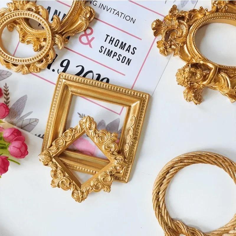Evropská móda Kreativní dárky Viktoriánský styl Retro Pryskyřice Mini Anděl Oválný Malý Fotorámeček Doplňky Polohovací Rámeček