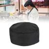Chef Hat Adjustable Size Top Vent Breathable Cotton Polyester Fiber Black Chef Cap for Restaurant