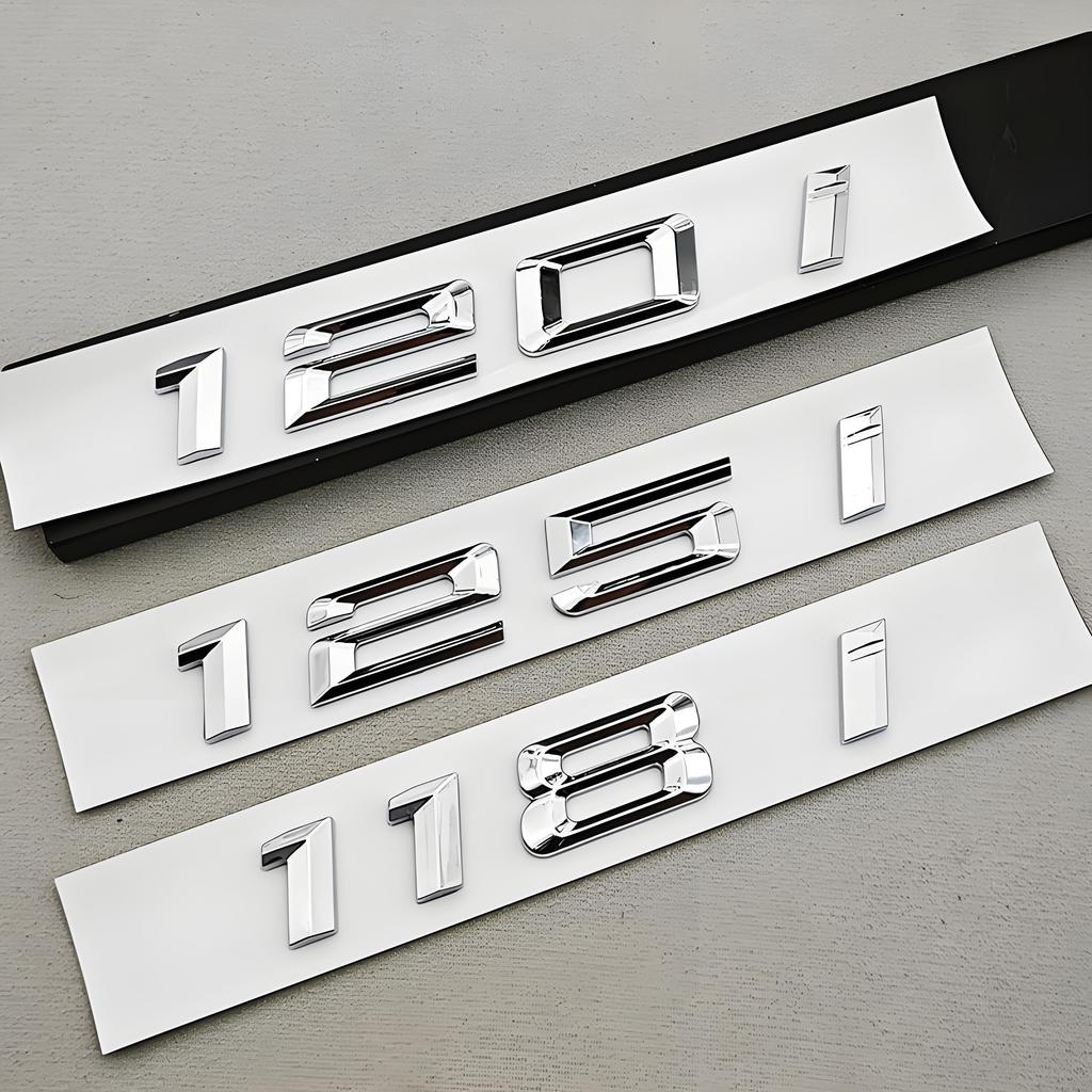 3D ABS Chrome Car Letters Logo 118i 120i 125i Rear Trunk Badge Emblem Sticker For BMW 118i 120i 125i Tail Marking Accessories CB4