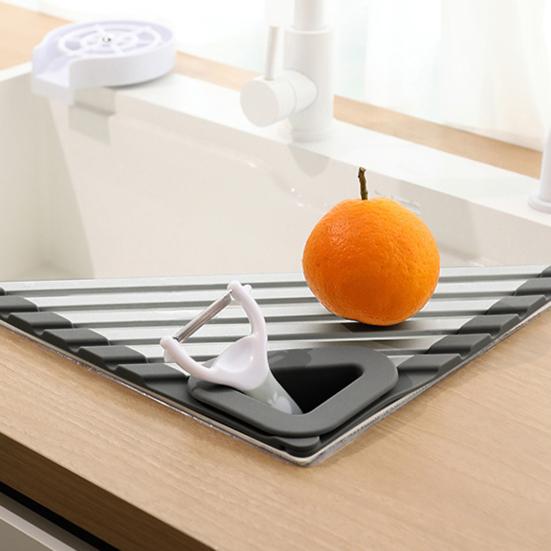 Kitchen Sink Water Filter Rack Stable Triangular Structure Strong Load-bearing Multi-purpose Foldable Sink Storage Rack