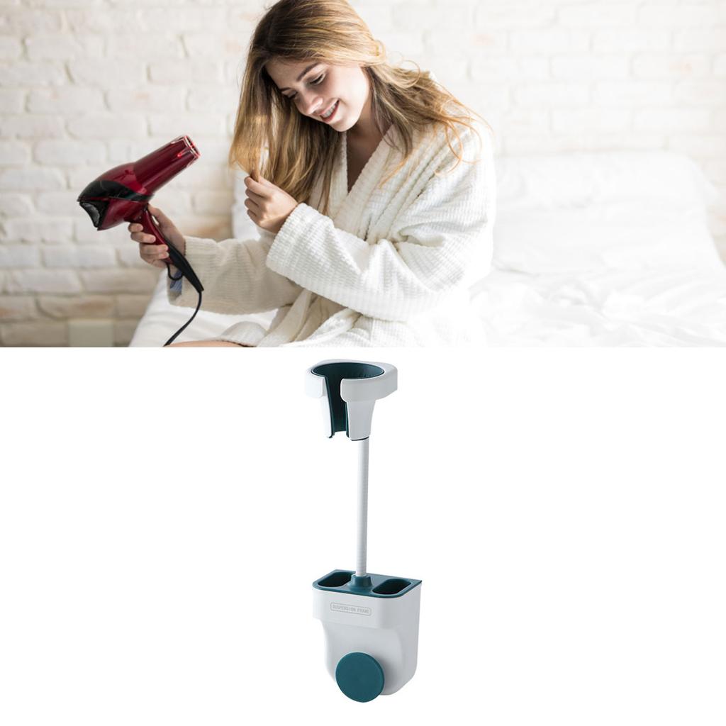Hair Dryer Holder Wall Mount Punch Free Bracket Support Stand for Bathroom Home Hotel Blue