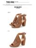 Peep-Toe Chunky Heel Sandals: 2025 Summer Plus-Size Collection for Women – European & American Style, Hollow Design