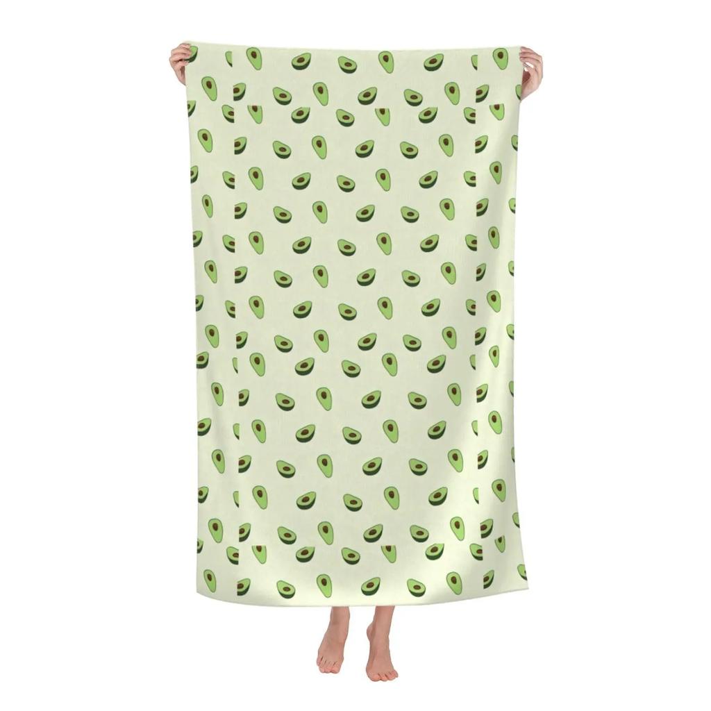 Funny Cartoon Avocados Print Beach Towel Quick Dry Sand Free Absorbent For Adults And Kids Pool Swimming Yoga Bathroom Towels