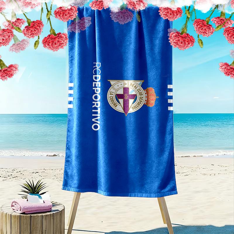 Asciugamano da Spiaggia con Stampa Deportivo de La Coruña, Asciugamano Grande Morbido Asciugatura Rapida per Spiaggia Campeggio Nuoto