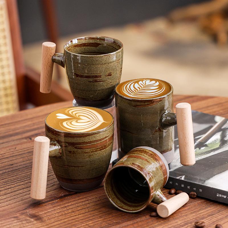 Retro Kiln-Changed Ceramic Coffee Cup Afternoon Tea Latte Cup Creative Hand-Painted Mug