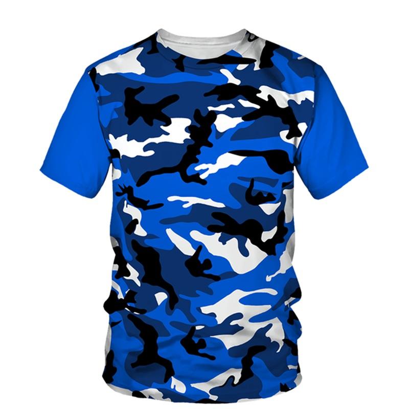 Summer Camouflage T-shirt Men's Clothing Camouflage Pattern 3D Printed T-shirt Casual Loose Version Popular Top Short Sleeved