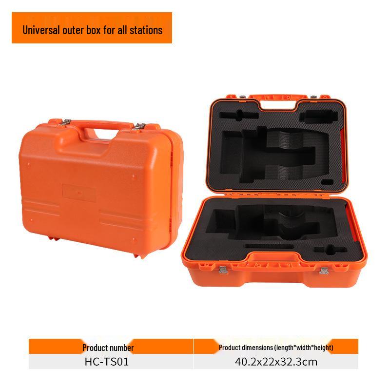 Теодолит-тахеометр в комплекте с уровнем, призмой и прочным пластиковым кейсом