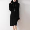 Women Sweater Dress 100% Wool MODERN NEW SAGA Turtleneck Knit Long Pullover Winter Jumpers Wool Long Dress Female