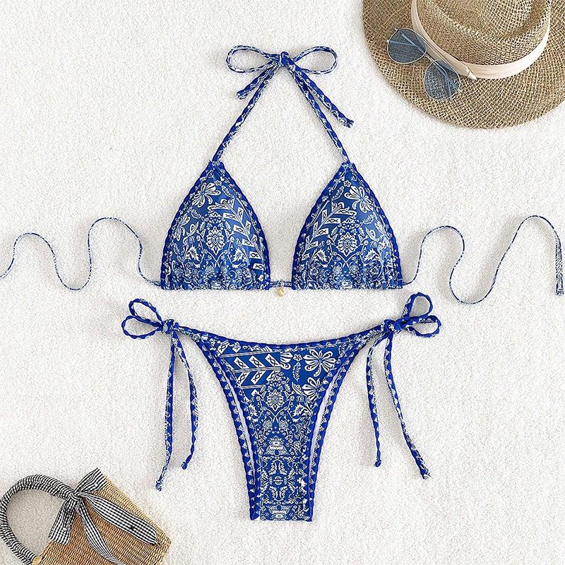 TS JYL-SW316 Color Block V-Neck Bikini, High-End Sexy Swimwear For Ladies M