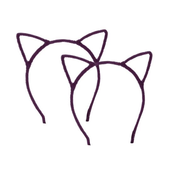 2ks Čelenky s kočičími uši Leopardí potisk Černá kočka Kotě Zvířecí uši Vlasová obruč Halloweenská kostýmová párty Cosplay doplňky