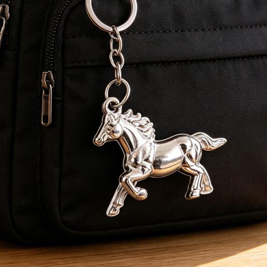 Keychain Pendant Zinc Alloy Texture Horse Charm Lightweight Portable Key Chain Backpack Bag Accessory