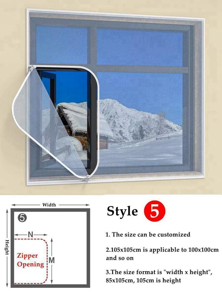 Window Winter  Heat Insulation Film Warm Double Layer Windproof Curtain With Zipper Self-Adhesive Window Heat Protection Film