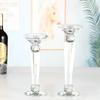 Crystal Glass Candle Holder Pillar Candle Stand Centerpieces Decorations For Wedding