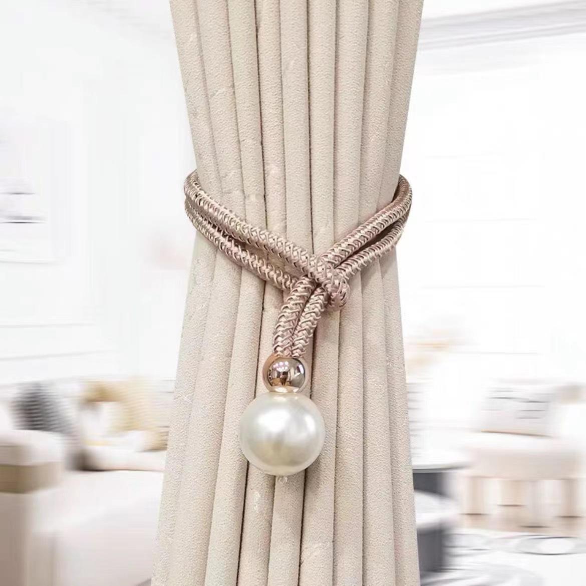 

2PC Curtains Holder Curtain Tiebacks Pearl Curtains Tie Adujustable Attache De Rideau Home Decor