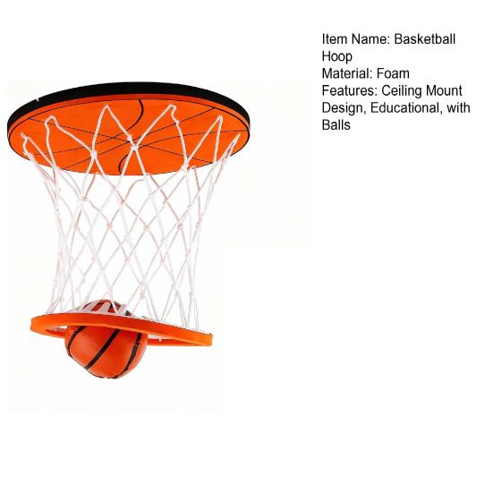 Hanging Indoor Basketball Hoop On Ceiling Educational Mini Basketball Game Kids Adults Stress Relief Basketballs Goal Toy with Soft Ball