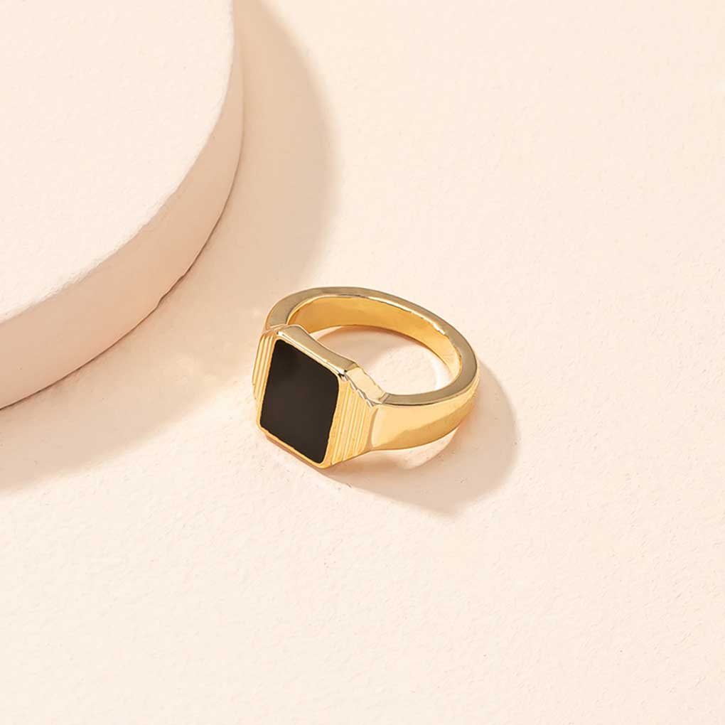 Ladies Geometric Ring Metal Vintage Hiphop Birthday Wedding Party Holiday Beach Date Travel Jewelry for Female
