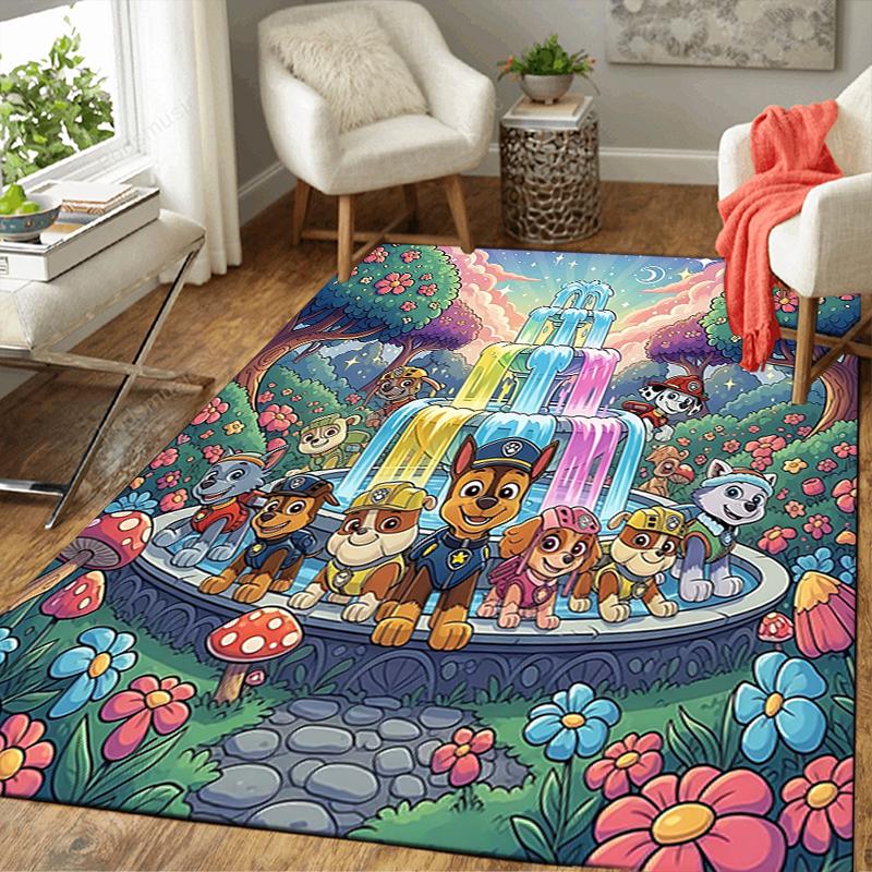 1Pc Paw Patrol Christmas Celebration Rug Office Carpet Indoor Outdoor Doormat Nonslip Soft And Comfortable Living Room Christmas Halloween Gift D91876