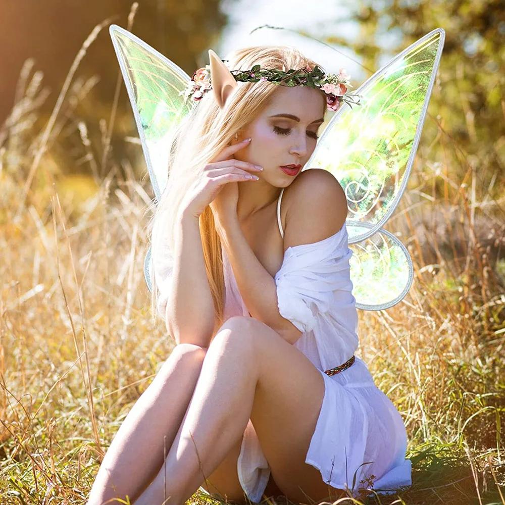 Butterfly Angel Princess Wings Costume - Sparkle Cosplay Props for Women Girls Halloween Party Favor Dress Up