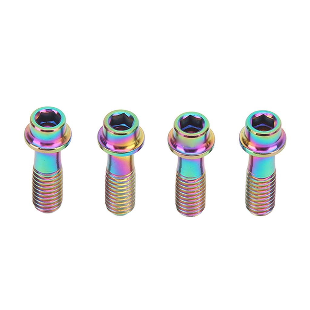 4Pcs Bike Brake Lever Fixed Screws M6x18mm Titanium Alloy Light Weight Bike Screws Mountain Bike Accessories Colorful