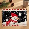 Winter Theme Table Settings Christmas Snowman Placemat, Festive Dining 11.8" x 17.7" Washable Placemats Fabric Place Mat, Heat Insulation Mat