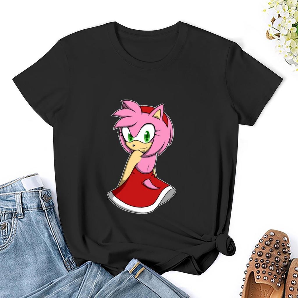 Amy Rose T-Shirt Tees Plus Size Tops Aesthetic Clothing Cute Tops Rock And Roll T Shirts For Women