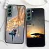 Military Aircraft Warship Fighter Phone Case For Samsung S25 Edge S24 FE Galaxy S22 Ultra S21 Plus S20 S23 S10 Plus Cover Silico