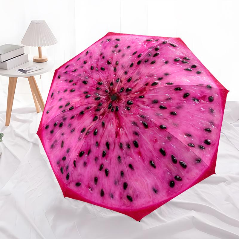 1 PC Automatic Folding Umbrella -fruitPattern,Portable & Foldable Design with 8 Ribs,Christmas Birthday Gifts