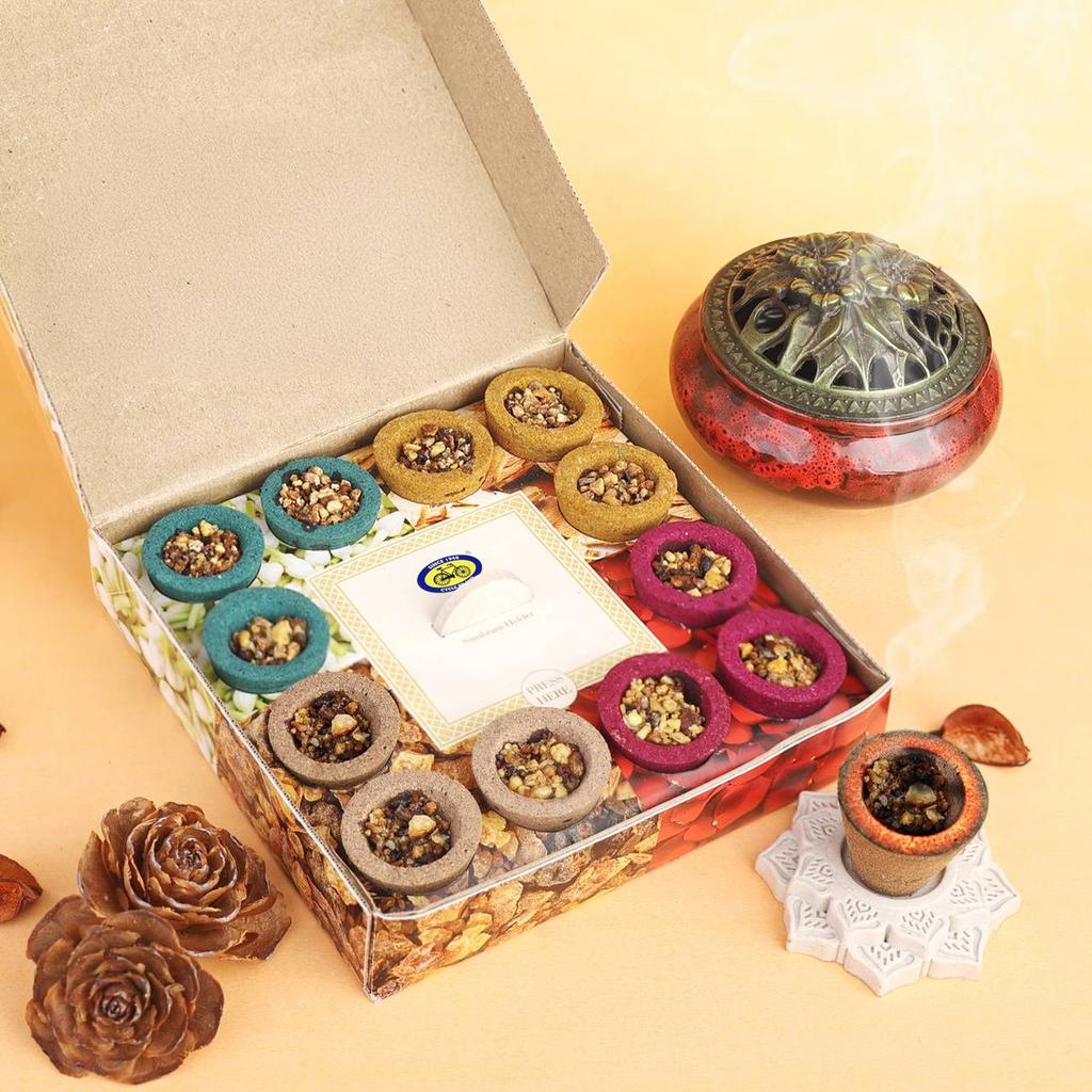Cycle Pure Navin Premium 4-in-1 Havan Tasse Sambrani Packung mit 3 x 12 Tassen Jasmin Sandel Rose Guggul