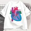 Anatomia Serca Koszulka Męska Damska Lekarz Kardiolog T-Shirt Koszulki Pielęgniarskie Codzienna Koszulka z Krótkim Rękawem i Okrągłym Dekoltem Odzież