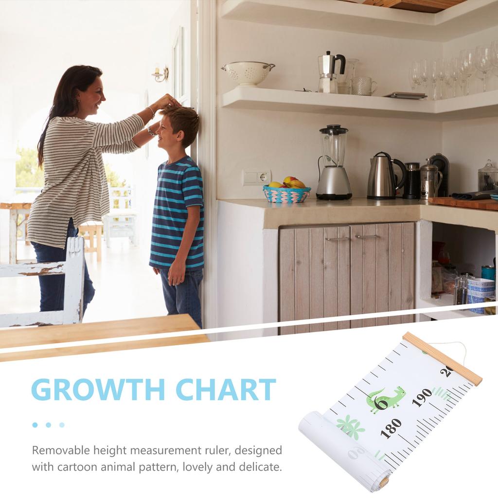 Children Height Wall Ruler Growth Chart for Kids Measurement Tool Room Decor Canvas Wood Ruler