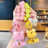 String Bead Chain Hand Rope Cartoon Cute Bear Keychain Multi-Function Mobile Phone Key Chain Exquisite Women'S Bag Pendant