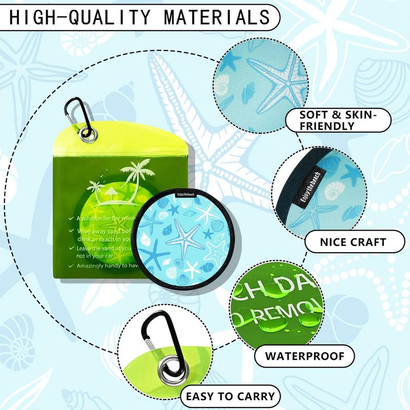 Sand Removal Bag Portable Waterproof Sand Remover Brush Soft Reusable Surf Feet Removal Accessories Beach Powder Cleaner Pouch